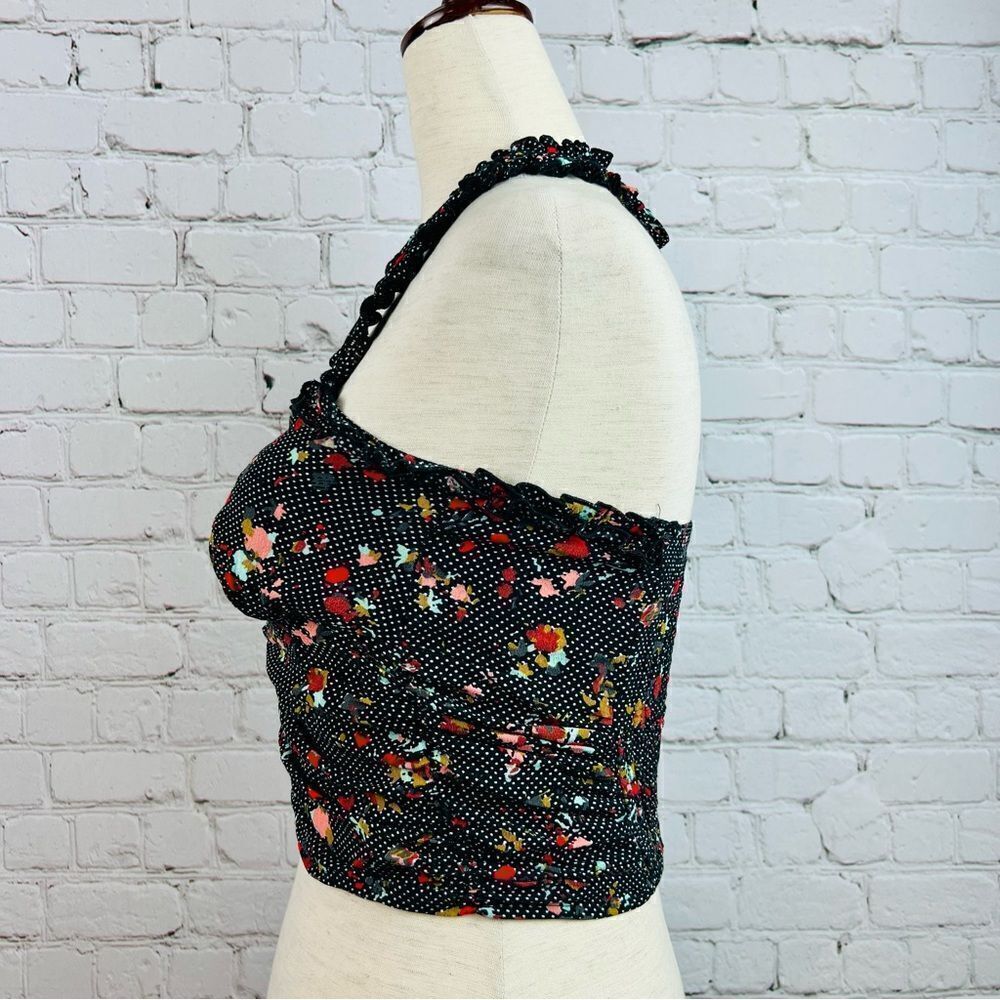 Free People Suns Out Floral Smocked Cropped Halter Top - Picture 8 of 14